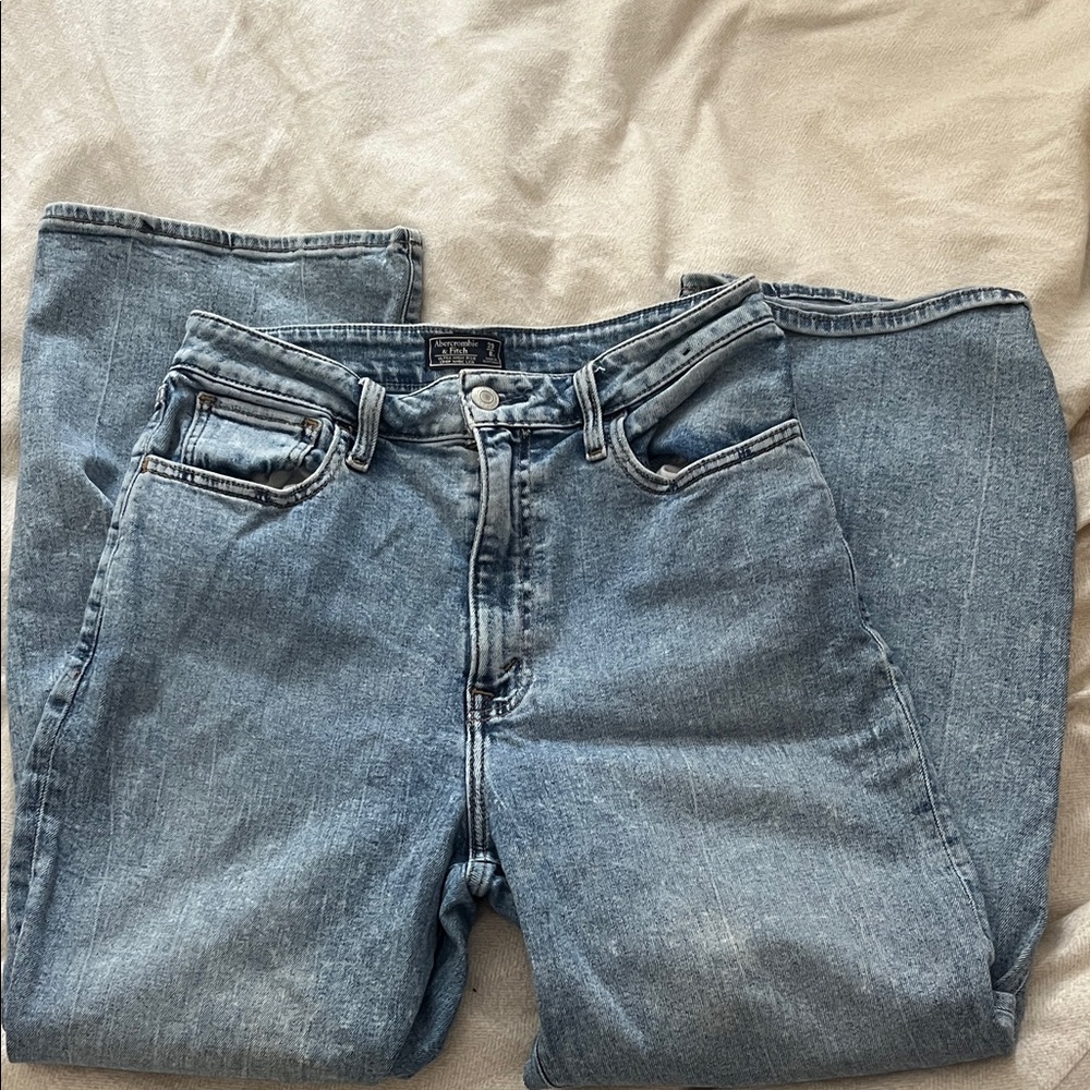 Abercrombie ultra high rise crop wide leg